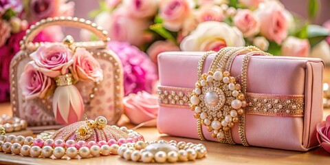 Pink Wedding Accessories Macro Photography - Handbags & Boxes