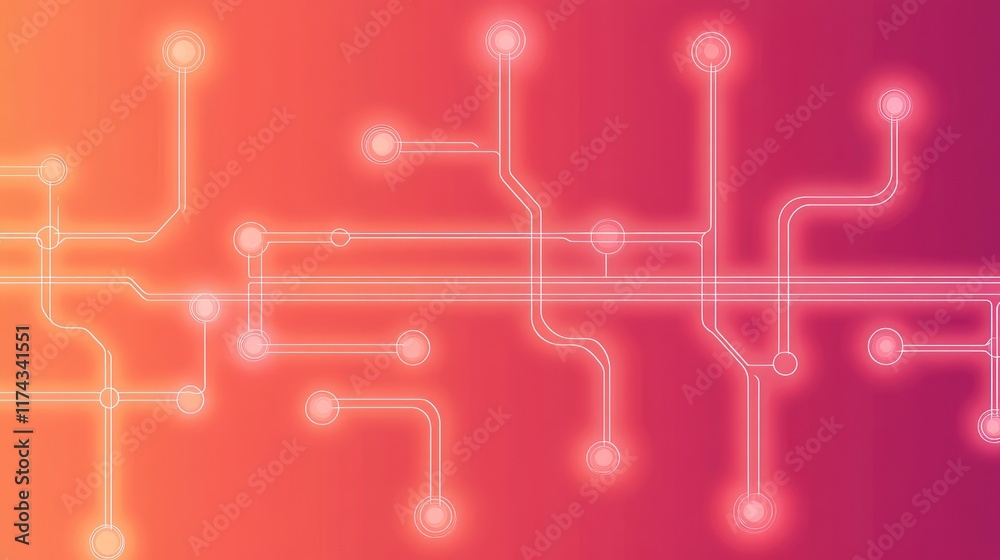 Poster glowing data pathways symbolizing ai-powered optimization in small business science, displayed over 