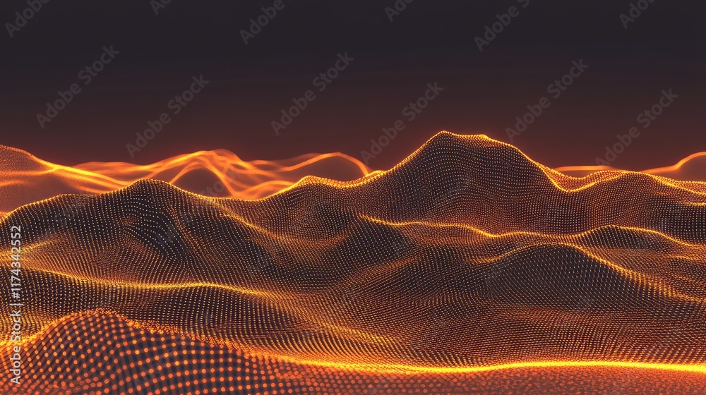 Poster layers of glowing data nodes representing ai research and software innovation on a clean gradient ba
