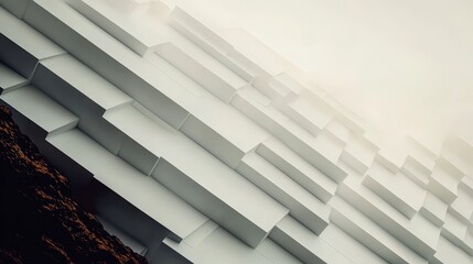 Obraz premium Abstract 3D Geometric White Structure Minimalist Futuristic Design