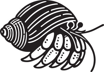 hermit crab icon silhouette design vector art illustration.