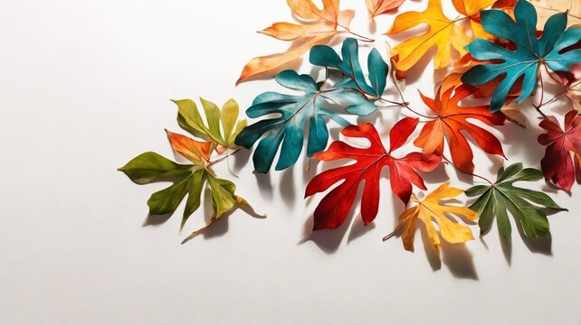 A floral bouquet of pink and orange flowers on a white background showcases the beauty of nature's colorful blossoms, automn leaves in white background
