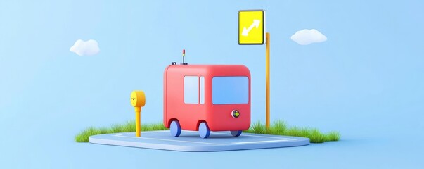 Obraz premium Digital transformation technology adaptability. Autonomous vehicle testing, engineers adapting to smart mobility, 3D illustration