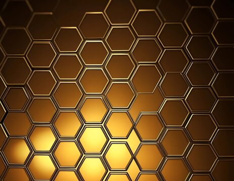 Golden Hexagon Pattern Abstract Background Design