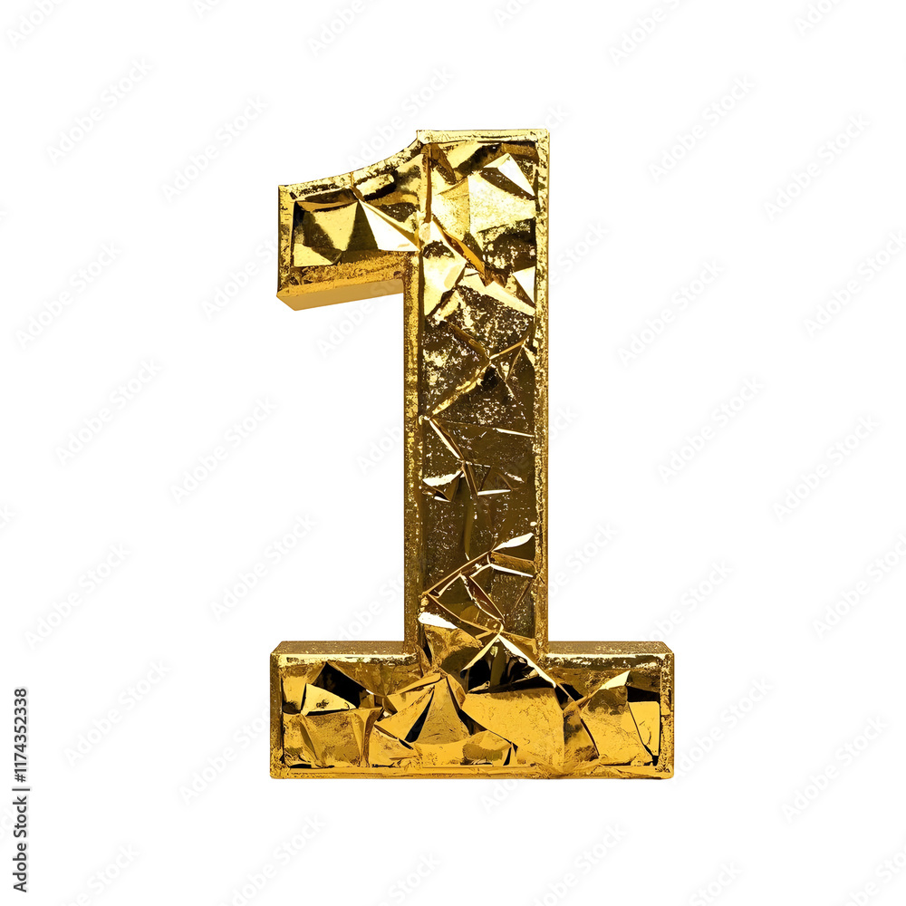 Sticker golden font letter