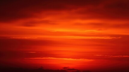 Dramatic Sunset Sky with Vibrant Orange and Red Cloud Patterns