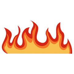 Flame Frame Border with Cartoon Design Style. Vector Illustration on White Background