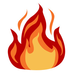 Flame Frame Border with Cartoon Design Style. Vector Illustration on White Background