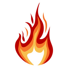 Flame Frame Border with Cartoon Design Style. Vector Illustration on White Background