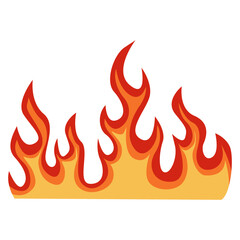 Flame Frame Border with Cartoon Design Style. Vector Illustration on White Background