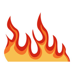 Flame Frame Border with Cartoon Design Style. Vector Illustration on White Background