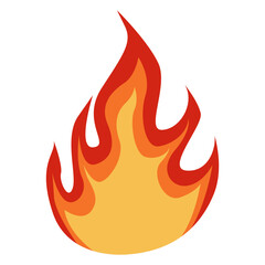 Flame Frame Border with Cartoon Design Style. Vector Illustration on White Background