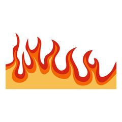 Flame Frame Border with Cartoon Design Style. Vector Illustration on White Background