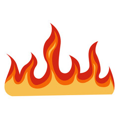 Flame Frame Border with Cartoon Design Style. Vector Illustration on White Background