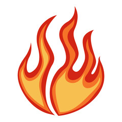 Flame Frame Border with Cartoon Design Style. Vector Illustration on White Background