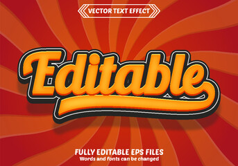 Bundle of 3d editable text effect design vectors. Set of editable text effect designs. Modern editable text effect vector design. Editable text style effects - editable text style theme.