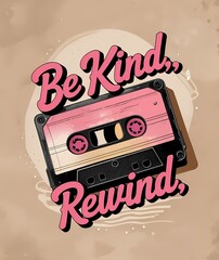 Be kind rewind styled with a retro cassette tape