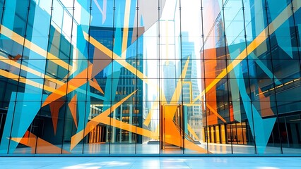 Naklejka premium Modern Reflections of a Futuristic Cityscape
