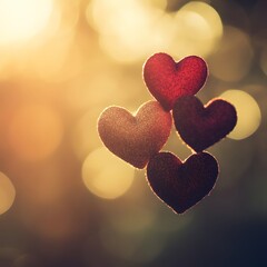 Obraz premium Glowing Heart Shaped Bokeh Background for Romantic Valentine s Day