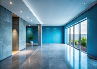 Slate Blue Architectural Interior - Calm & Muted
