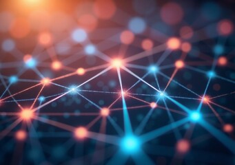 Obraz premium Colorful network of glowing connections representing digital technology and data