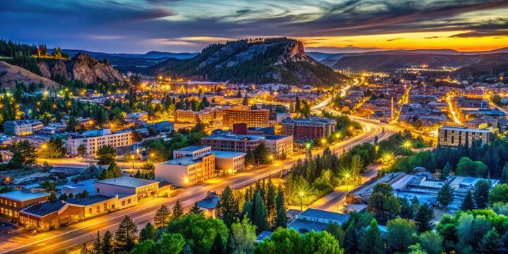 Spearfish SD Night Photography, Low Light Landscape, South Dakota Scenery