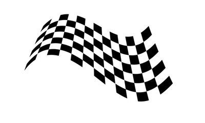Racing flag vector icon on white background. Checkered flag. start and finish crossed flag. Racing flag.	
