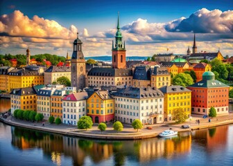 Fototapeta premium Stockholm City Architecture - AI Photorealistic Scenery