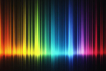 Fototapeta premium Chromatic Data Stream – A stream of shifting chromatic bands flowing through a dark void, creating an ethereal sense of a continuous digital flow.