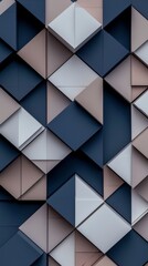 Obraz premium Abstract 3D Geometric Triangle Background Modern Neutral Tones Wallpaper