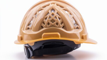 Fototapeta premium Tan Construction Hard Hat Helmet Safety Gear Head Protection