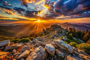 Stunning Mountain Sunset - Low Light Photography