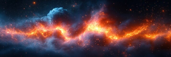 Cosmic Inferno: A Fiery Nebula in Deep Space