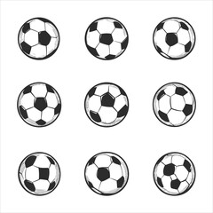 Obraz premium Vector Soccer Ball Icon on White Backgrounds