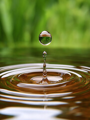 Water Drop Ripple: A single water drop creates a mesmerizing ripple effect, reflecting the beauty of nature and the power of simplicity. 