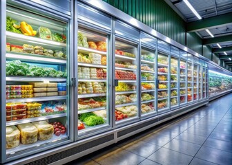 Supermarket Freezer Aisle - Frozen Meals & Snacks