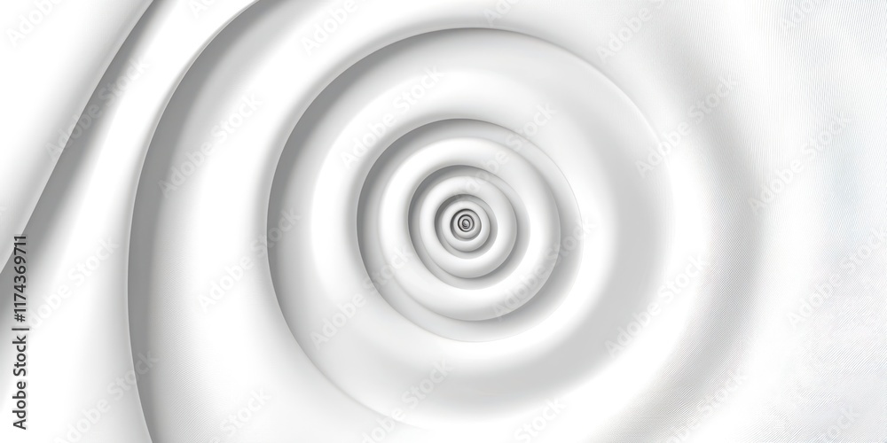 Poster white circle with a white swirl in the middle