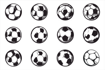 Obraz premium Vector Soccer Ball Icon on White Backgrounds