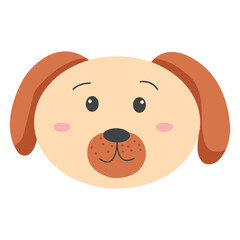 Cute Cartoon Dog Face Illustration. suitable for pet related designs, animal products, veterinary services, and general dog themed content