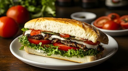 Delicious gourmet sandwich experience restaurant food photography cozy atmosphere close-up culinary delight