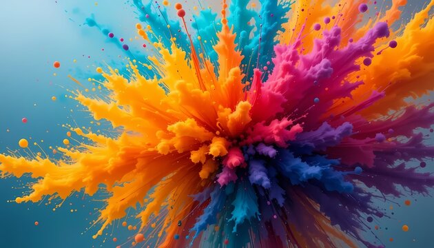 Vibrant Color Explosion: A Dynamic Abstract Painting