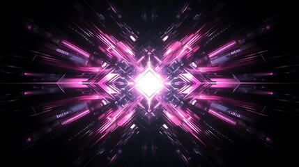 Naklejka premium Abstract Pink Purple Geometric Light Tunnel Design