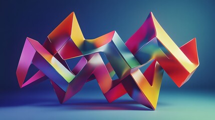 Fototapeta premium Dynamic colorful abstract sculpture studio 3d art minimalist background artistic perspective modern design trends