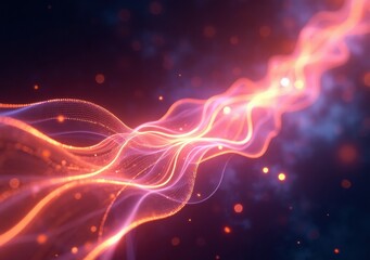 Fototapeta premium Colorful flowing lines create an abstract digital art piece in vibrant hues