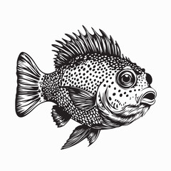Puffer Fish Images vector. illustration of a Puffer Fish on white background.