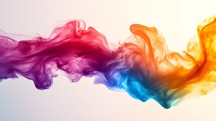 Fototapeta premium Dynamic colorful smoke waves abstract art digital creation vibrant environment aesthetic concept
