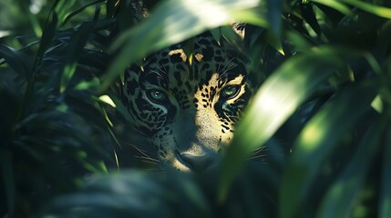 Jaguar Hidden in the Amazon Rainforest