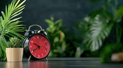Black and red countdown timer for limited-time sales, isolated