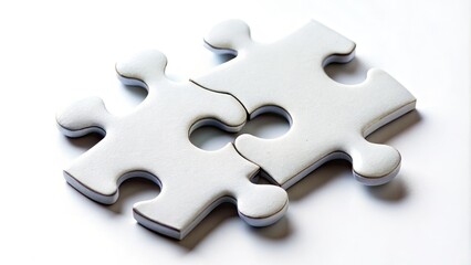 Obraz premium Blank Jigsaw Puzzle Pieces: Business Solution Concept - White Background Stock Photo