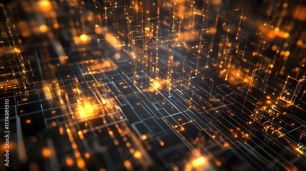 Poster dynamic data visualization digital realm graphic design abstract environment close-up view technolog